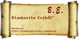 Blaskovits Enikő névjegykártya